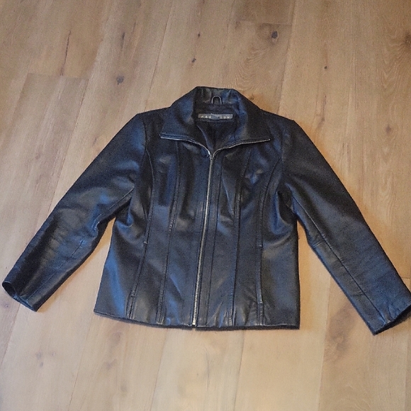 Kenneth Cole Reaction Leather Womens Jacket Size Large - Picture 1 of 5